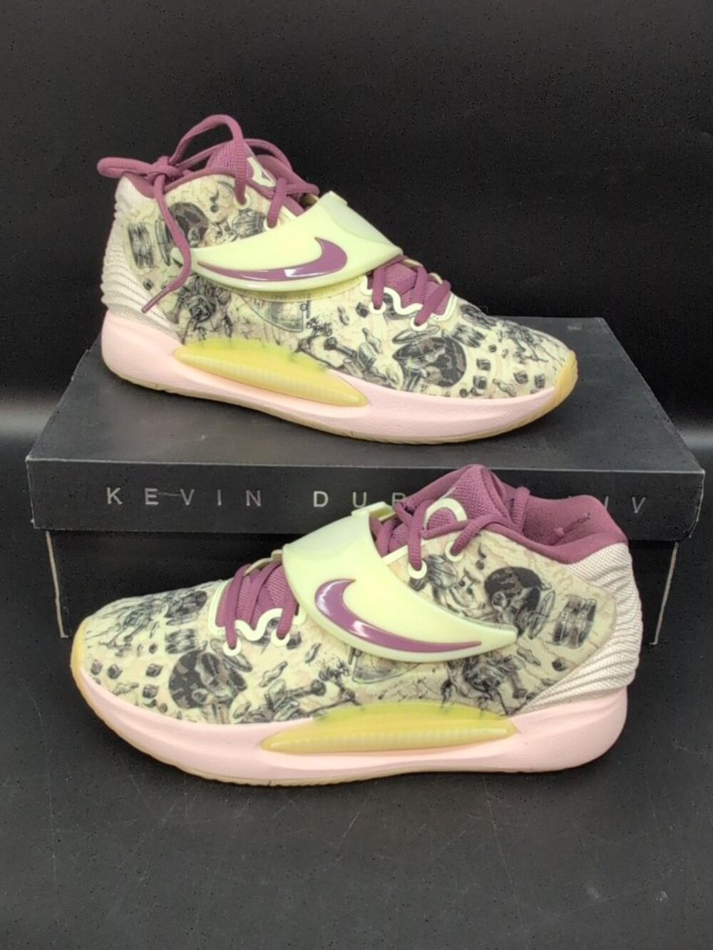 Nike KD14 Surrealism Basketball Men's Shoes US 9.5 Lime Ice Light Mulberry